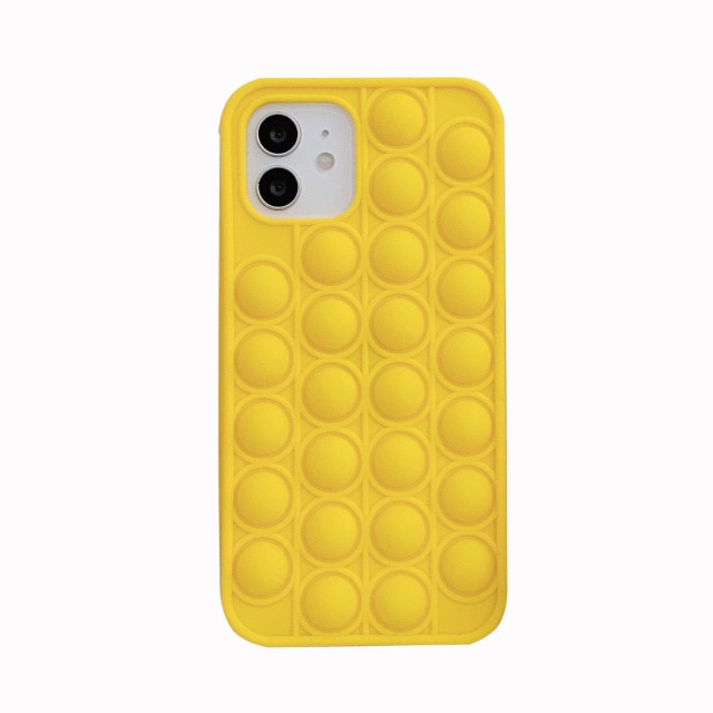 pop it anti stress yellow silicone phone case for iphone fidget toy 1993 - Wacky Track