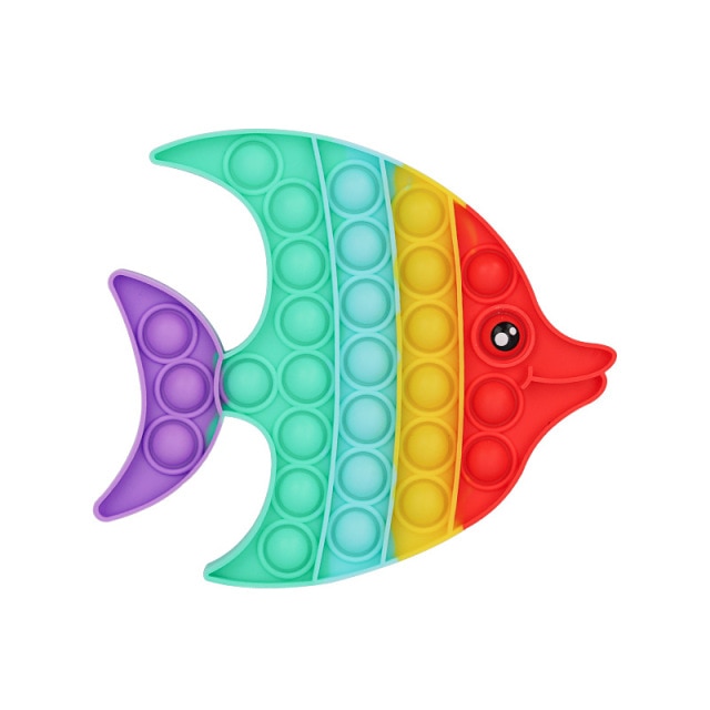 pop it rainbow fish fidget toy 6439 - Wacky Track