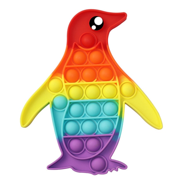 pop it rainbow penguin fidget toy 2370 - Wacky Track